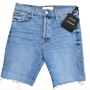 NWT MOTHER The Trickster High Rise Frayed Hem Shorts